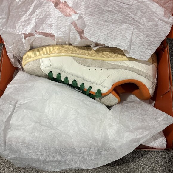 PUMA Mens Sz 13 Anwar Carrots Suede XL Scavenger Hunt White Orange Green DISPLAY - Picture 12 of 13